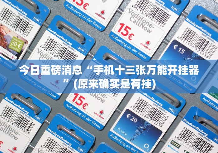 今日重磅消息“手机十三张万能开挂器	”(原来确实是有挂)
