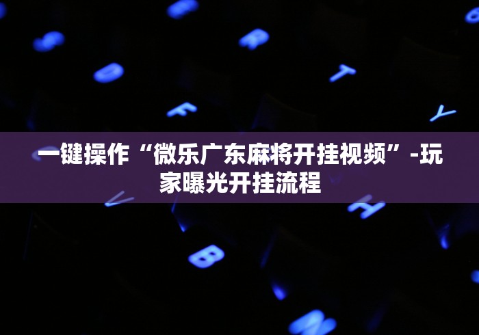 一键操作“微乐广东麻将开挂视频”-玩家曝光开挂流程