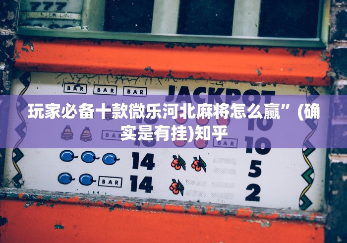 玩家必备十款微乐河北麻将怎么赢	”(确实是有挂)知乎