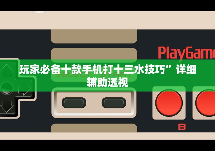 玩家必备十款手机打十三水技巧”详细辅助透视