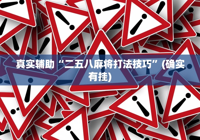 真实辅助“二五八麻将打法技巧	”(确实有挂)