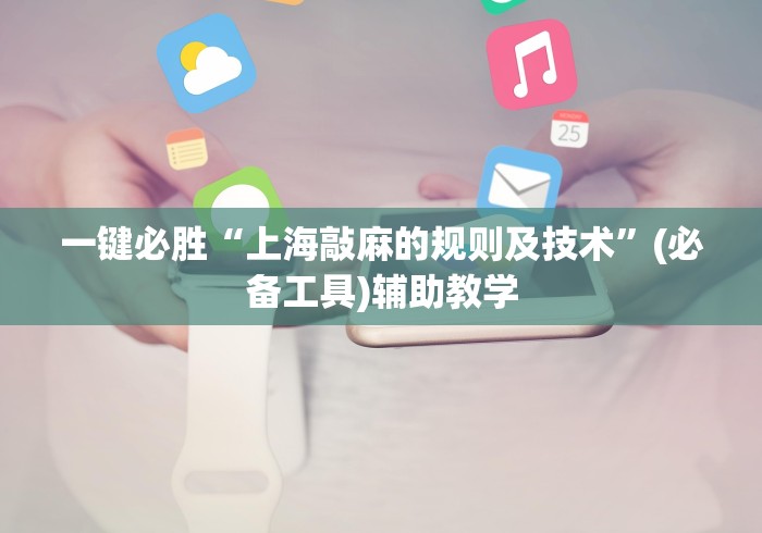 一键必胜“上海敲麻的规则及技术”(必备工具)辅助教学