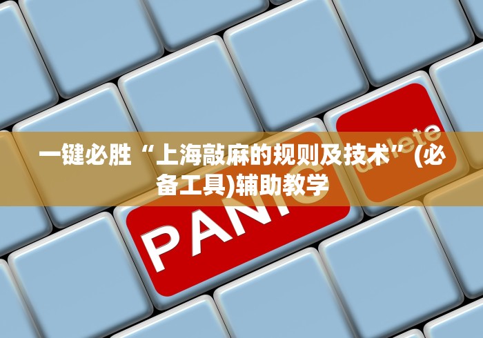 一键必胜“上海敲麻的规则及技术	”(必备工具)辅助教学