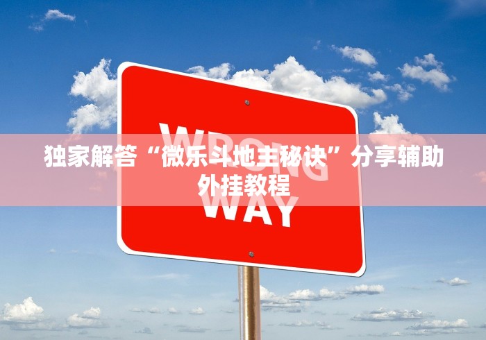 独家解答“微乐斗地主秘诀”分享辅助外挂教程