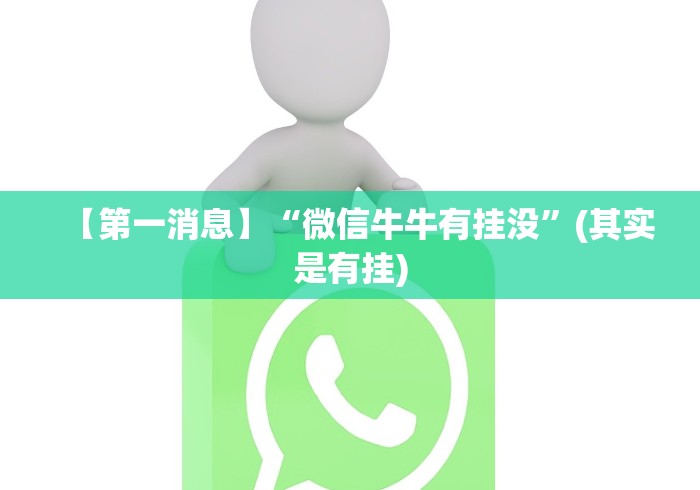【第一消息】“微信牛牛有挂没”(其实是有挂)