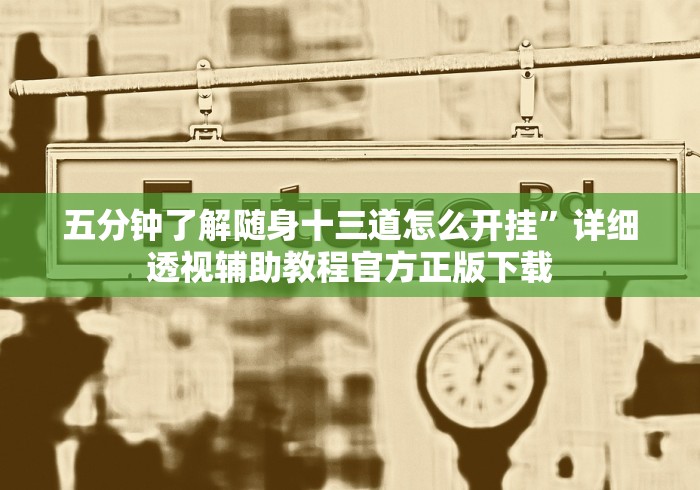 五分钟了解随身十三道怎么开挂	”详细透视辅助教程官方正版下载