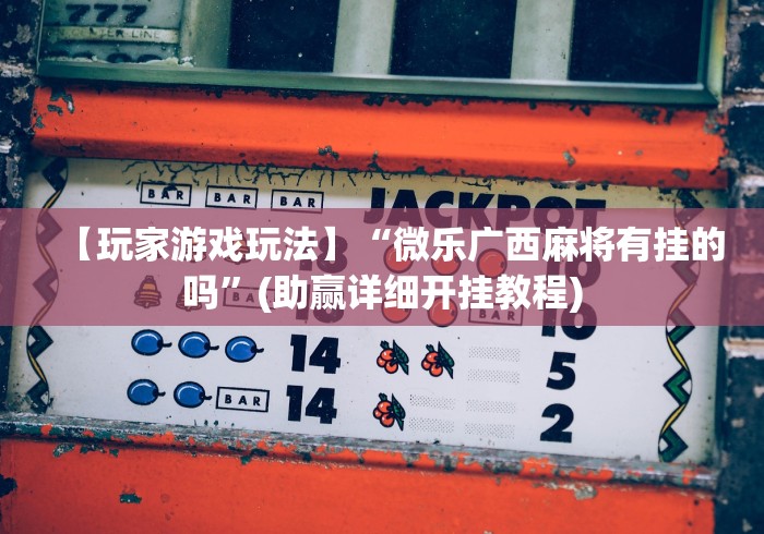 【玩家游戏玩法】“微乐广西麻将有挂的吗	”(助赢详细开挂教程)