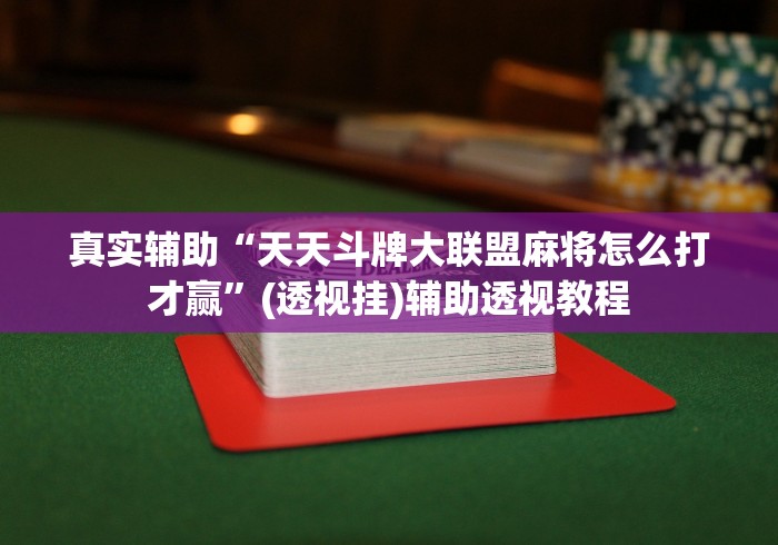 真实辅助“天天斗牌大联盟麻将怎么打才赢”(透视挂)辅助透视教程