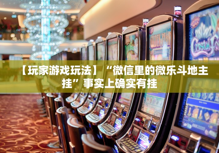 【玩家游戏玩法】“微信里的微乐斗地主挂”事实上确实有挂