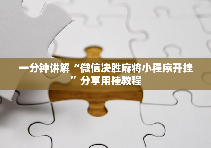 一分钟讲解“微信决胜麻将小程序开挂	”分享用挂教程