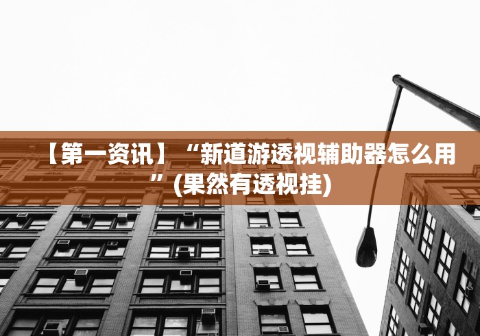 【第一资讯】“新道游透视辅助器怎么用”(果然有透视挂)