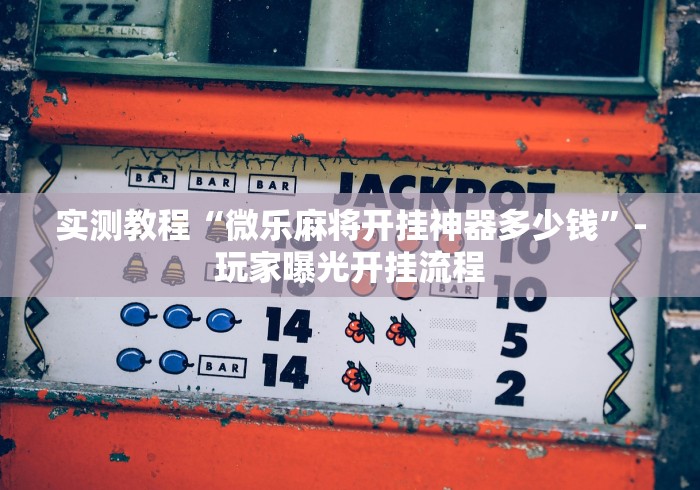 实测教程“微乐麻将开挂神器多少钱	”-玩家曝光开挂流程