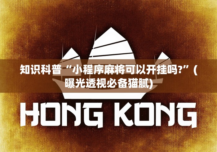 知识科普“小程序麻将可以开挂吗?”(曝光透视必备猫腻)