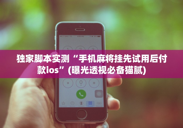 独家脚本实测“手机麻将挂先试用后付款ios	”(曝光透视必备猫腻)