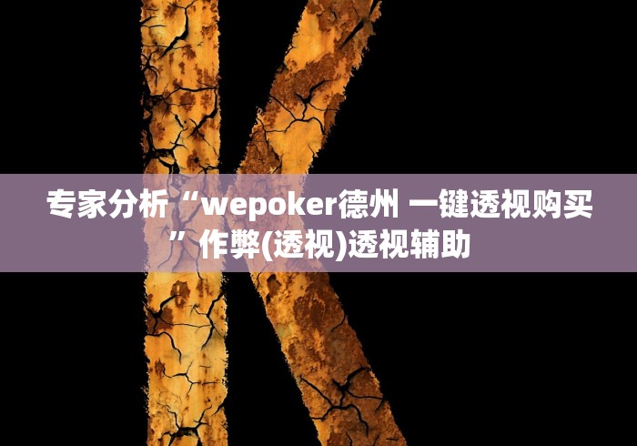 专家分析“wepoker德州 一键透视购买”作弊(透视)透视辅助
