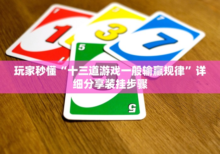 玩家秒懂“十三道游戏一般输赢规律”详细分享装挂步骤