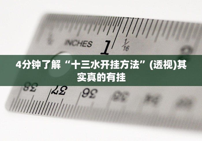 4分钟了解“十三水开挂方法”(透视)其实真的有挂