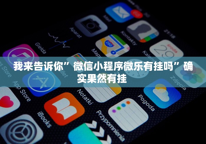 我来告诉你	”微信小程序微乐有挂吗”确实果然有挂 