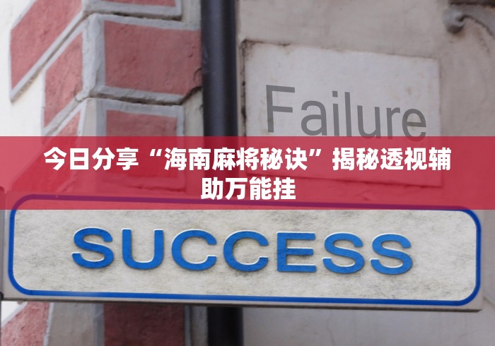 今日分享“海南麻将秘诀”揭秘透视辅助万能挂