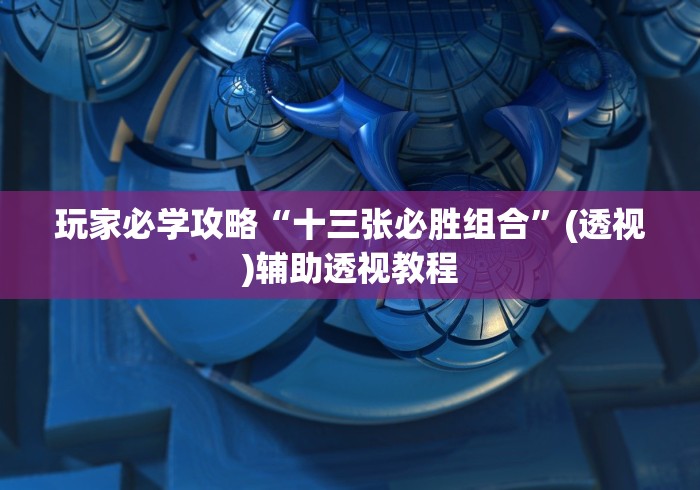 玩家必学攻略“十三张必胜组合”(透视)辅助透视教程