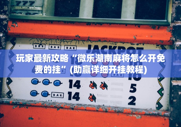 玩家最新攻略“微乐湖南麻将怎么开免费的挂”(助赢详细开挂教程)
