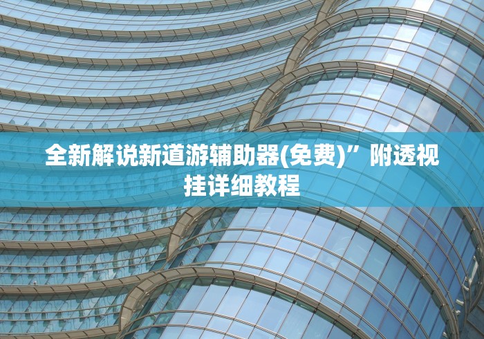 全新解说新道游辅助器(免费)”附透视挂详细教程