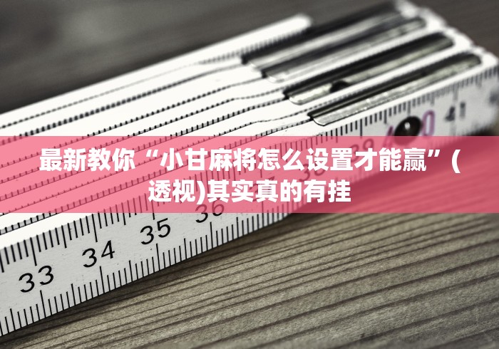 最新教你“小甘麻将怎么设置才能赢	”(透视)其实真的有挂