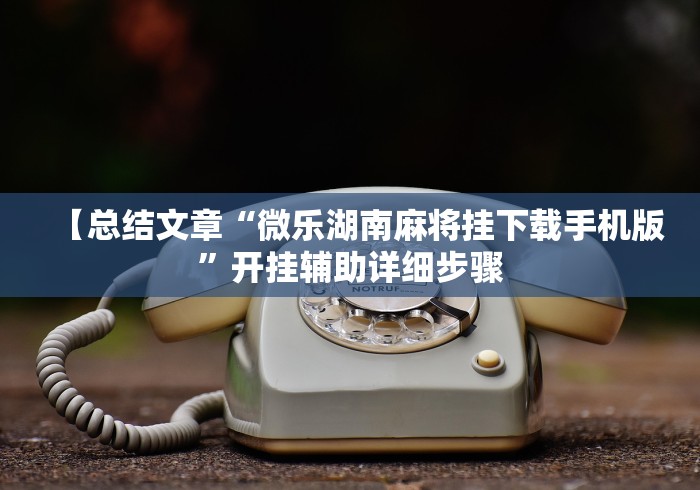 【总结文章“微乐湖南麻将挂下载手机版”开挂辅助详细步骤