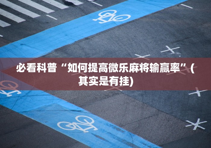 必看科普“如何提高微乐麻将输赢率”(其实是有挂)