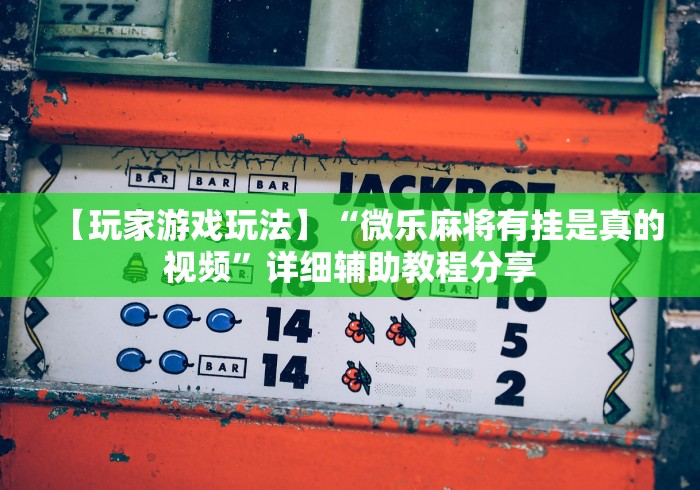 【玩家游戏玩法】“微乐麻将有挂是真的视频	”详细辅助教程分享