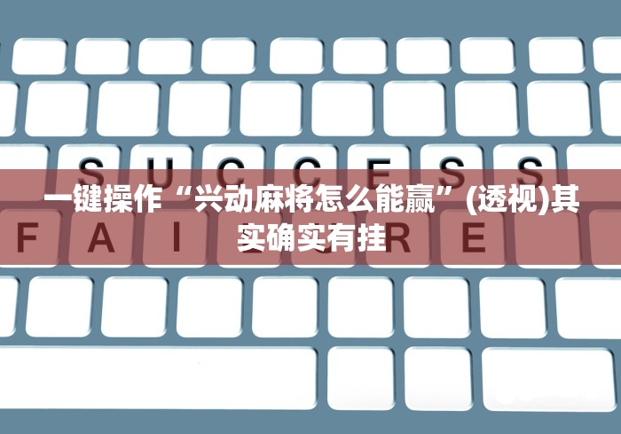 一键操作“兴动麻将怎么能赢”(透视)其实确实有挂