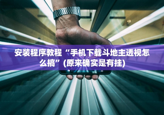 安装程序教程“手机下载斗地主透视怎么搞”(原来确实是有挂)