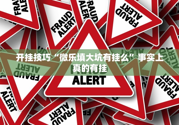 开挂技巧“微乐填大坑有挂么”事实上真的有挂