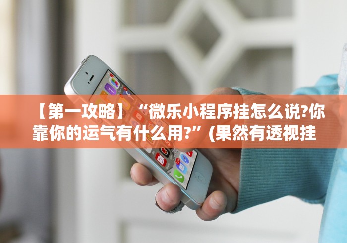 【第一攻略】“微乐小程序挂怎么说?你靠你的运气有什么用?”(果然有透视挂)