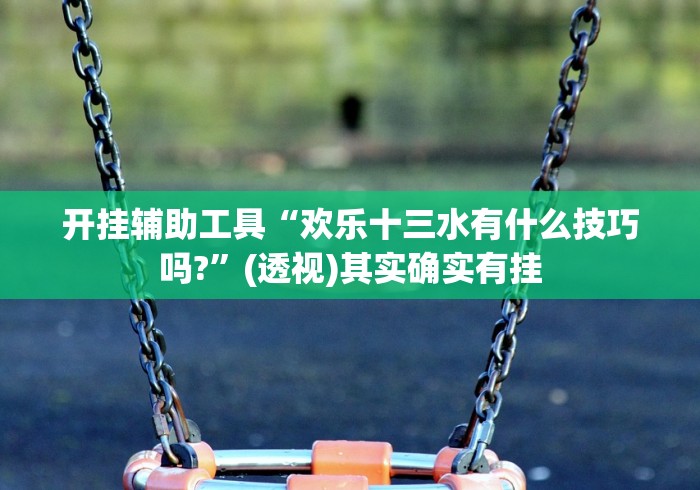开挂辅助工具“欢乐十三水有什么技巧吗?”(透视)其实确实有挂