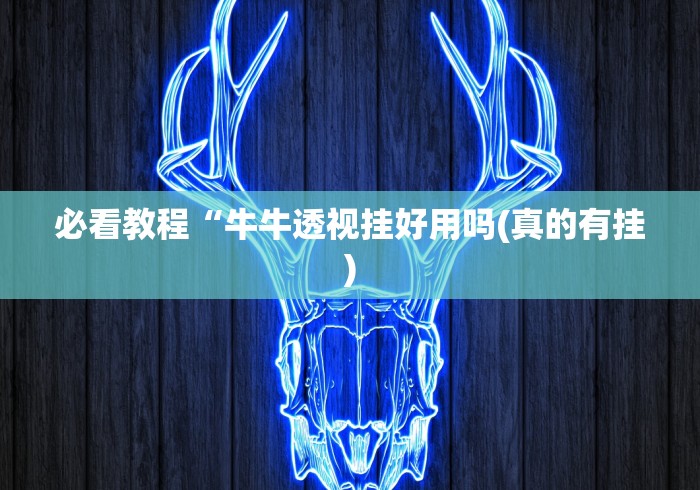 必看教程“牛牛透视挂好用吗(真的有挂)