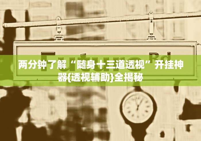 两分钟了解“随身十三道透视	”开挂神器{透视辅助}全揭秘