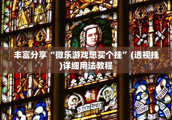 丰富分享“微乐游戏想买个挂”(透视挂)详细用法教程